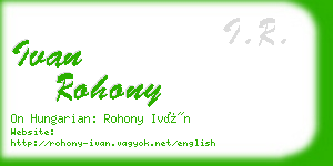 ivan rohony business card